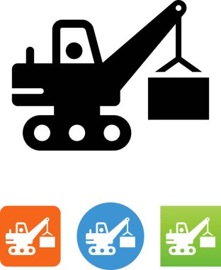 Bir kapsayıcı bir kanca vektör simgesini taşıyan vinç