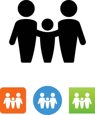 Bir çocuk aile vektör simgesi