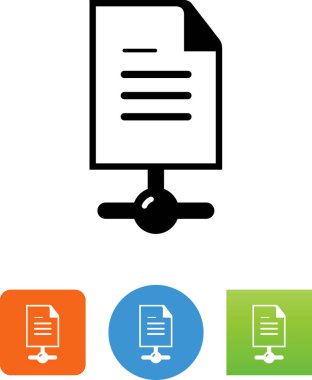 Ağ bağlantısı vektör simgesi ile belge