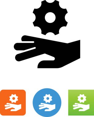 Crush uyarı el / el bir dişli vektör simgesi yakalanma