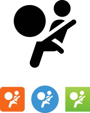 Hava yastığı vektör simgesi olan kişi