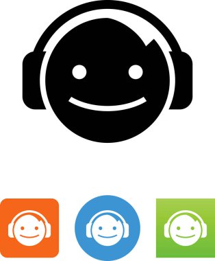 Ses kulaklık vektör simge giyerken müzik kişi