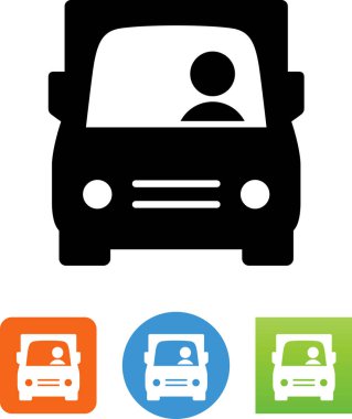 Ticari kamyon sürücüsü vektör simgesi olan
