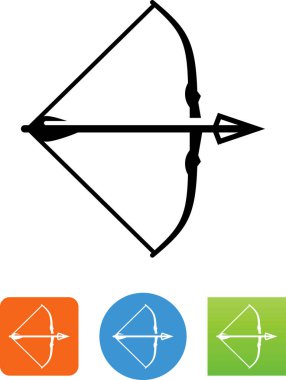 Okçuluk yay ve ok vektör simgesi