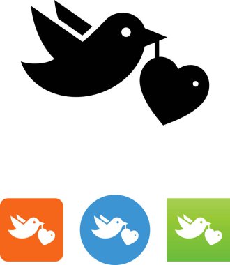 İndirmek için Sevgililer sembolü taşıyan cennet papağanı. Video, mobil uygulamalar, Web siteleri ve yazdırma projeleri için vektör simgeler