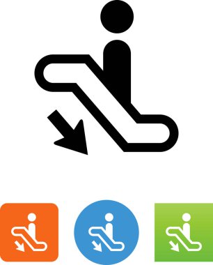 Yürüyen merdiven aşağı vektör simgesi