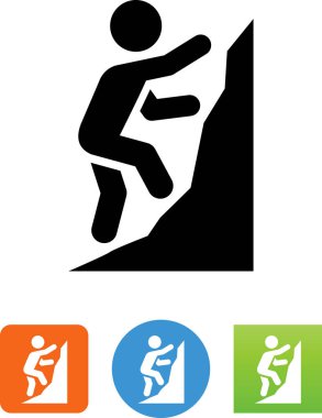 Kişi rock tırmanma vektör simgesi