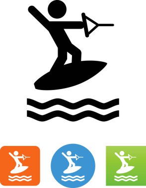 Kişi waterboarding vektör simgesi