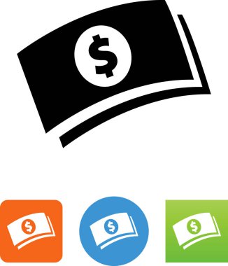 Vektör simgesi iki dolar yığını faturaları