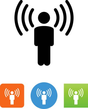 Ses dalgaları vektör simgesi olan kişi