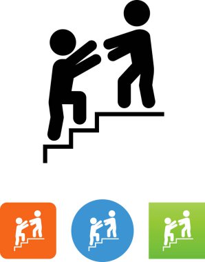 Başka bir tırmanış Yardım kişinin merdiven vektör simgesi