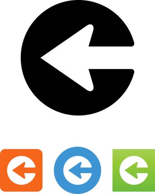 Geri / sol ok vektör simgesi