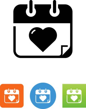 Aşk temalı takvim vektör simgesi