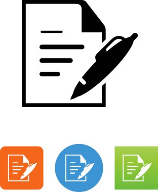 Kalem simge vektör simgesi ile belge