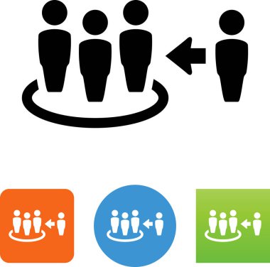 Bir grup vektör simgesi katılmadan kişi