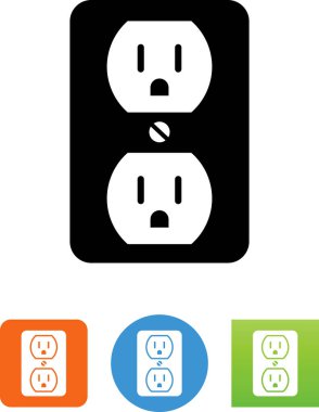 Elektrik prizine vektör simgesi