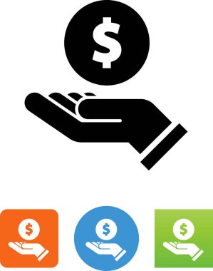 Bir kredi kartı vektör simgesi tutan el