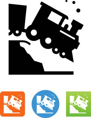 Train wreck vector icon clipart