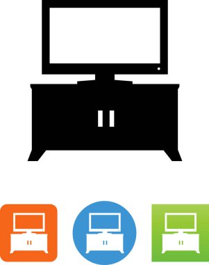 Media center ile televizyon vektör simgesi