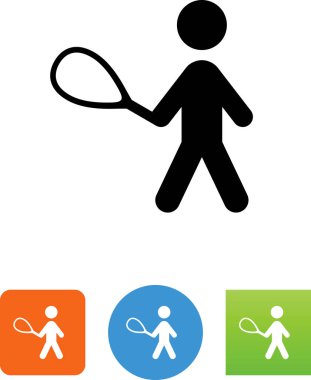 Bir raket vektör simgesi tutan kişi