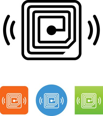 Radio-frequency identification (RFID) chip vector icon clipart