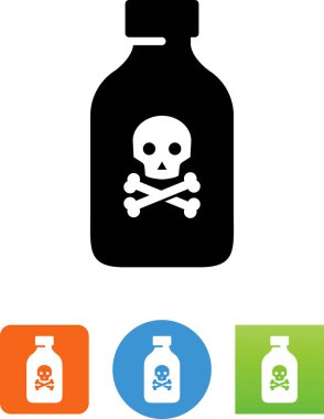 Poison bottle with skull vector icon