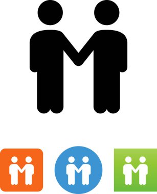 İki kişi el sıkışan simge vektör