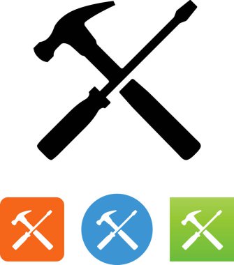 Çekiç ve tornavida araçlar vektör simgesi