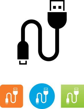 Kablo Usb ve mikro-Usb bağlayıcıları vektör simgesi olan