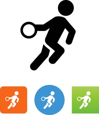 Kişi bir basketbol vektör simgesi top sürme