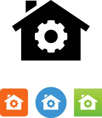 Dişli vektör simgesi olan ev