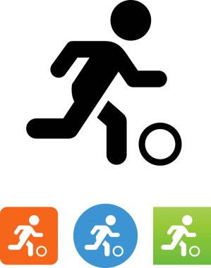 Bir futbol vektör simgesi tekmeleyen kişi