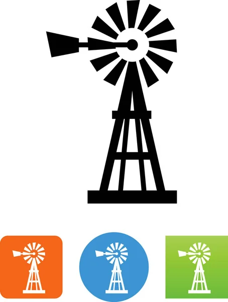 Windmolen Farm Landbouw Ranch Pictogram — Stockvector