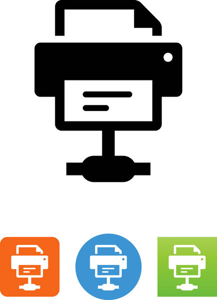 Принтер, подключенный к иконке сети
