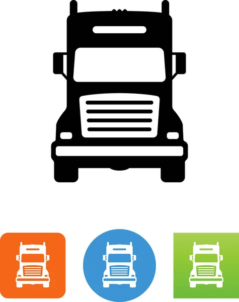 Semi Truck Front View Vector Icon — Stock Vector