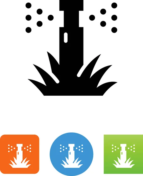 Dyka Upp Gräsmatta Sprinkler Vektor Symbol — Stock vektor