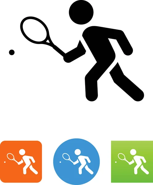 Bir Tenis Topu Vektör Simgesi Isabet Kişi — Stok Vektör