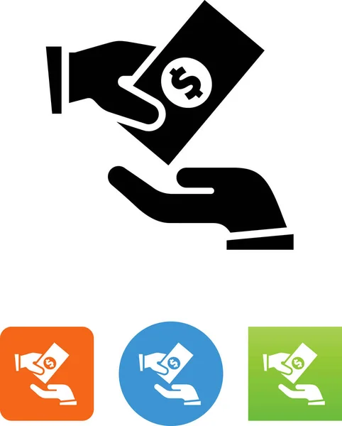 Hand giving money vector icon