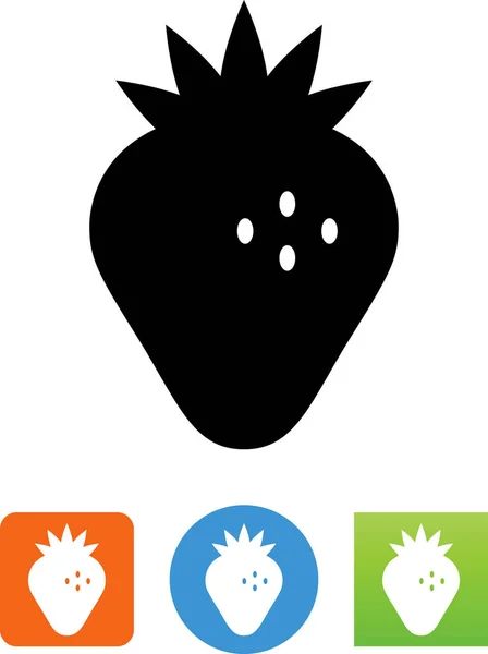 Icône Vecteur Fruits Fraise Baie — Image vectorielle