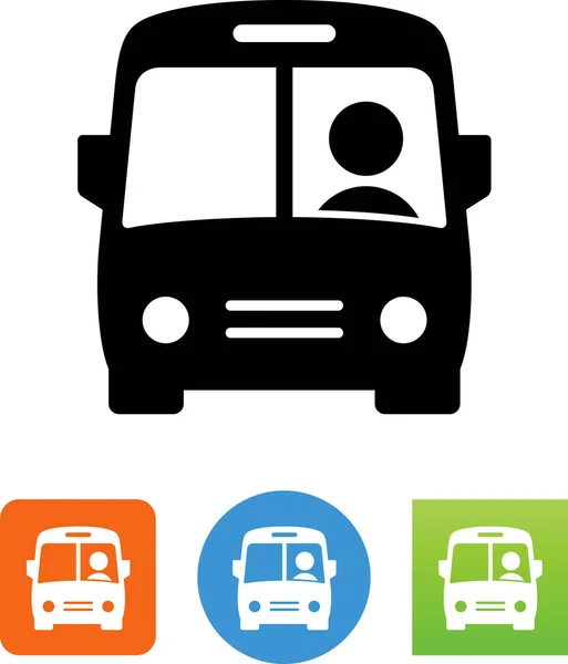 Ônibus Transporte Público Com Ícone Vetor Motorista — Vetor de Stock
