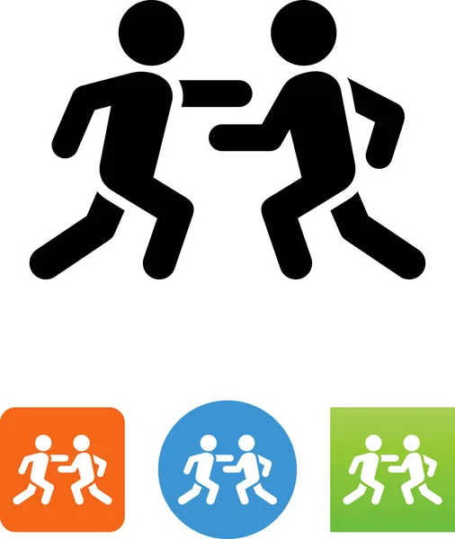 Two people fighting vector icon