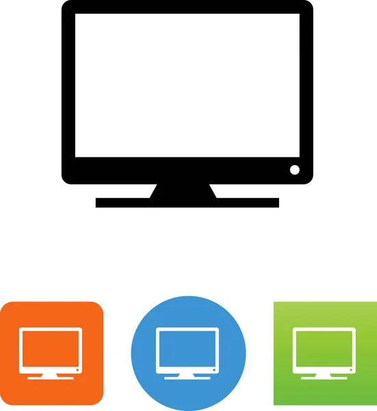 Hdtv Flatscreen Vektorsymbol — Stockvektor