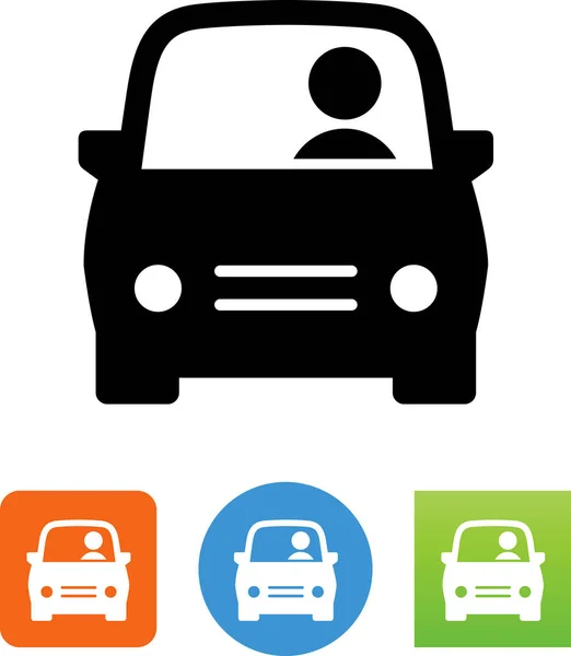 Auto Met Chauffeur Vector Icon — Stockvector