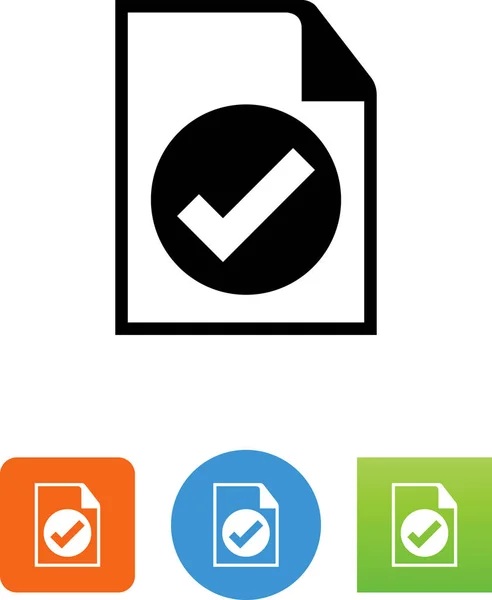 Document Approval Check Mark Vector Icon — Stock Vector
