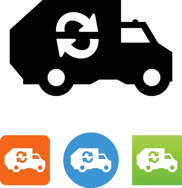 Vuilniswagen Met Vector Pijlpictogram Recycling — Stockvector