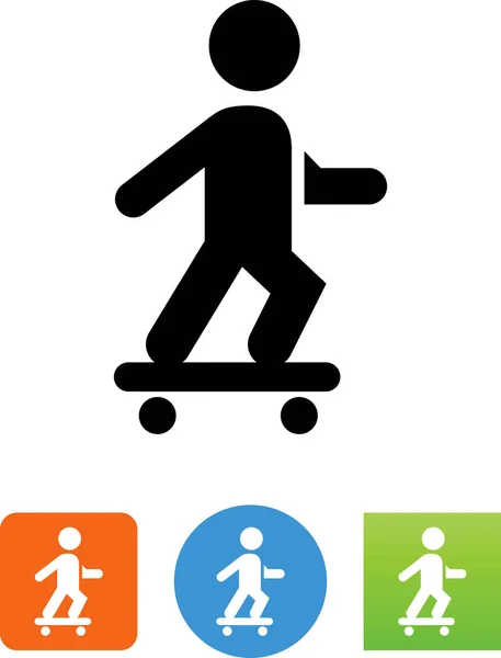 Persona Montando Skate Vector Icono — Vector de stock