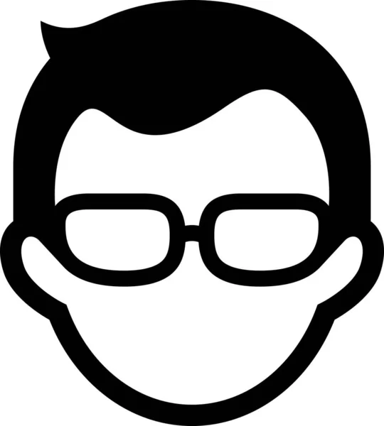 Mannen Bär Glasögon Ikonen — Stock vektor