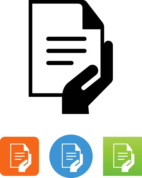 Mano Sosteniendo Pedazo Papel Con Icono Texto Icono Vectorial — Vector de stock