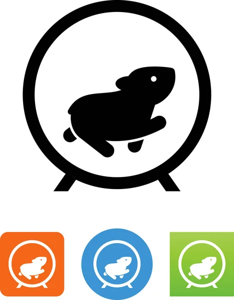 Hamster Running Hamster Wheel Vector Icon — Stock Vector