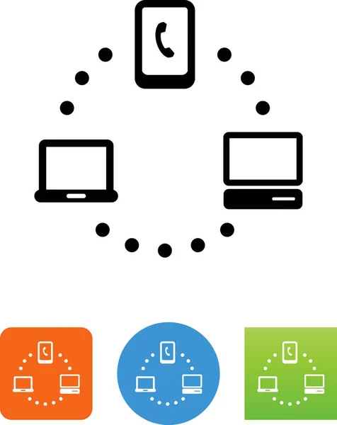 Akıllı Telefon Cpu Dizüstü Bilgisayar Vektör Simgesi — Stok Vektör